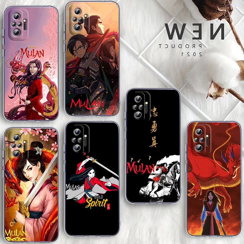 

Popular Disney Mulan For Xiaomi Redmi Note 11E 11S 11 11T 10 10S 9 9T 9S 8 8T Pro 5G 7 5 Transparent Soft TPU Phone Case