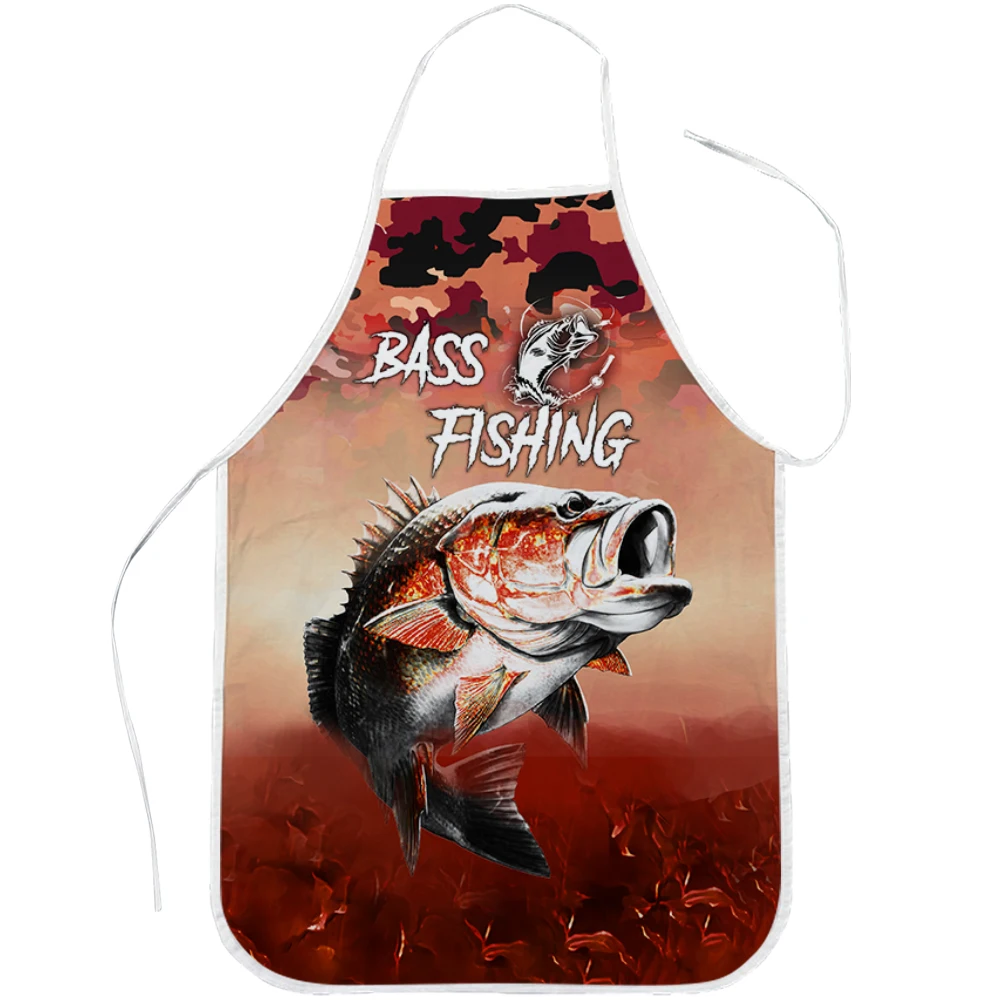 

CLOOCL Bass Fishing Pink Camouflage Sleeveless Apron Kitchen Apron for Men Women Cooking Baking Home Cleaning Tool Drop Shipping