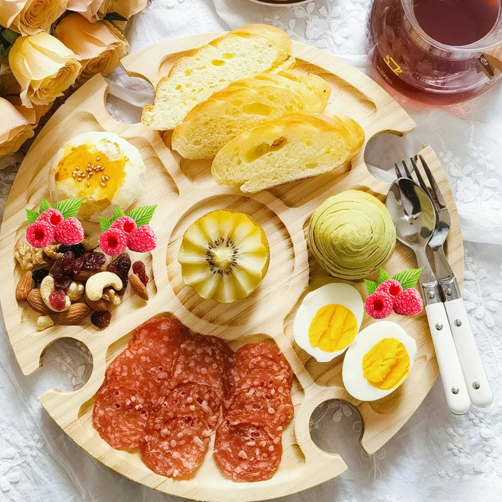 Лидер продаж портативный деревянный Мини-стол со стеклянным держателем посуда с