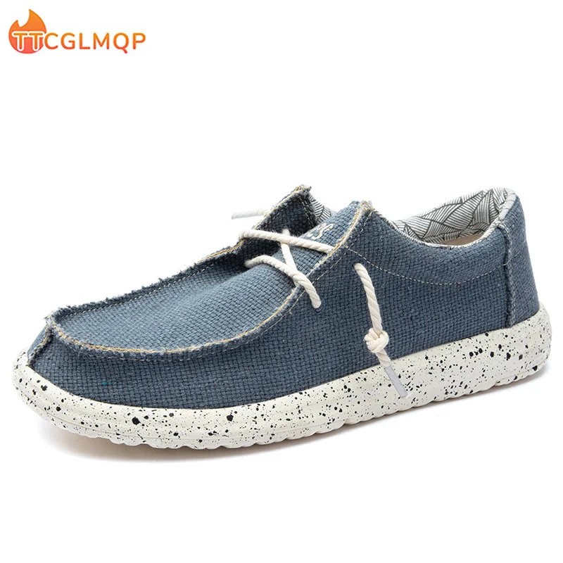 

2022 Summer New Men's Canvas Boat Shoes Outdoor Lightweight Convertible Slip On Loafer Fashion Casual Beach Shoes Big Size 48