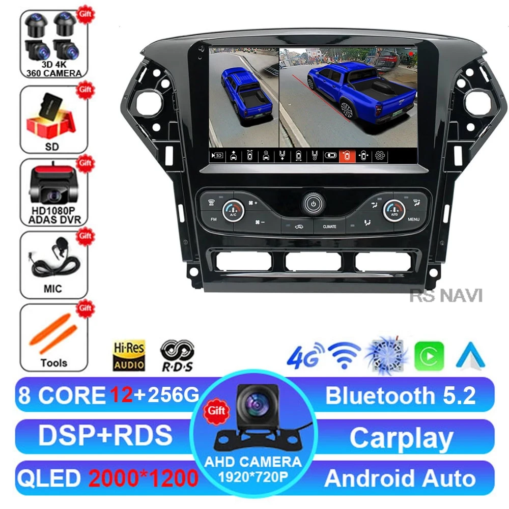 

Автомобильный радиоприемник Android 15 для Ford Mondeo MK4 2007-2014 DVD-приемник 5G WIFI навигация Viedo плеер Qualcomm DSP стерео мультимедиа