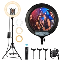18 inch selfie ring light dimmable 3200 5800k photographic lighting led ring lamp with tripod remote studio video fill light