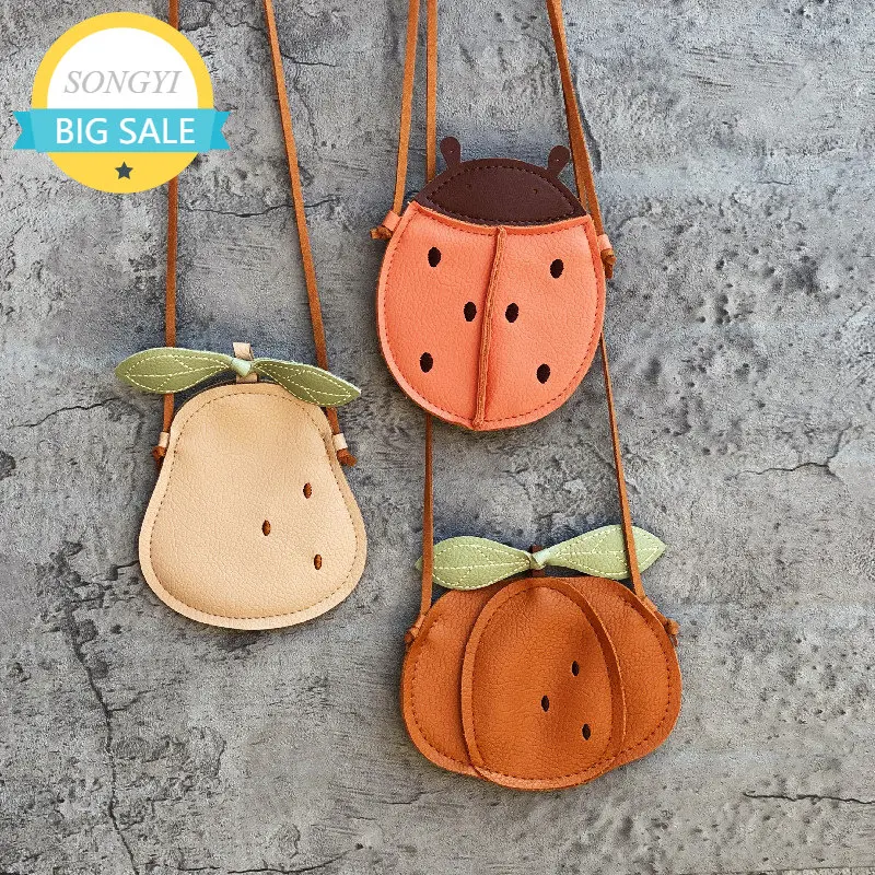 

Cartoon Cute Kids Mini Bags for Toddler Girls Pumpkin / Pear / Ladybug Crossbody Bag Kawaii Baby Children's Small Handbags Gift