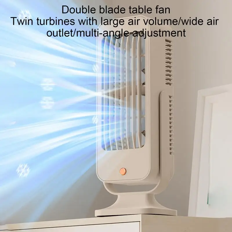 Охладитель Настольный вентилятор Перезаряжаемый через USB двухлопастной