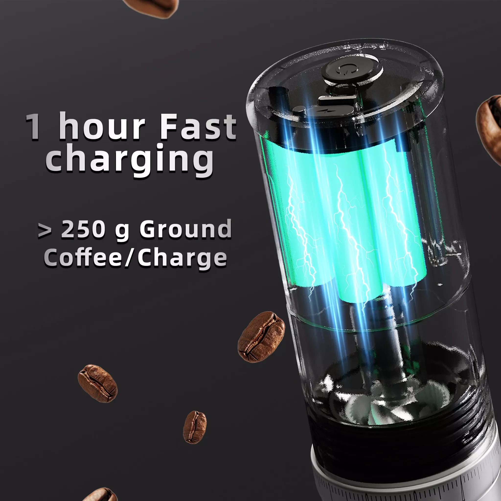 CGE03 Портативная перезаряжаемая электрическая USB-кофемолка, алюминиевая автоматическая с 10-звездочным сердечником с заусенцами для путешествий, использования в отеле, автомобилях (art.: 3920d3f16bfbf) - 3920d3f16bfbf