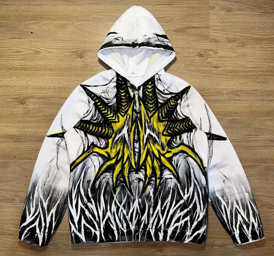 

Y2K Women's Clothing Hoodies Sweatshirt Long Sleeve Pullover High Street Dark Vintage Terrifying Skull Tops Oversize Streetwear