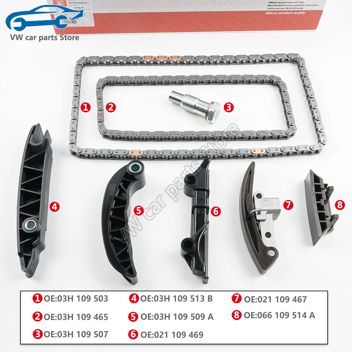 Комплект цепи ГРМ 03H 109503 109465 109507 109513 Б 03Х 109509 А 021109469 021109467 066109514 A для Phaeton Touareg Q7 TT CC