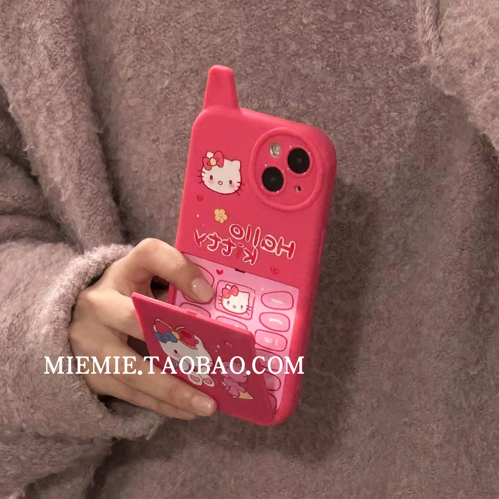 

Kawaii Sanrio Hello Kitty Mobile Phone Case Cute for Iphone 14 13 12 11 Plus Pro Max Protective Shell with Mirror Girls GiftsToy