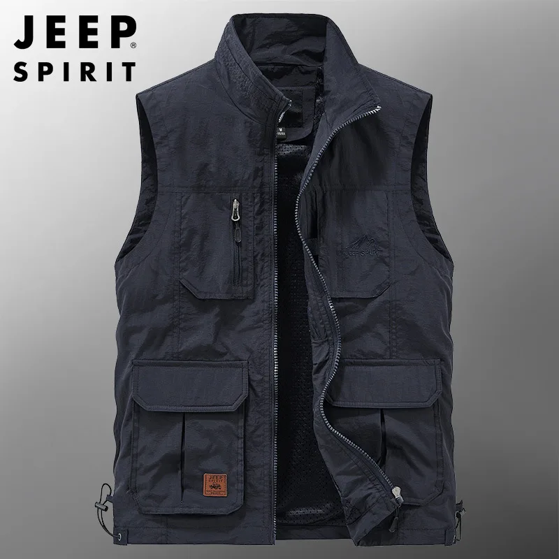 Мужской уличный жилет для рыбалки JEEP SPIRIT модный тонкий Свободный со множеством