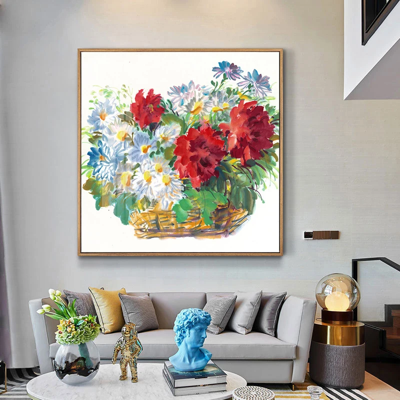 Современная абстрактная акварельная живопись на холсте цветочные постеры и