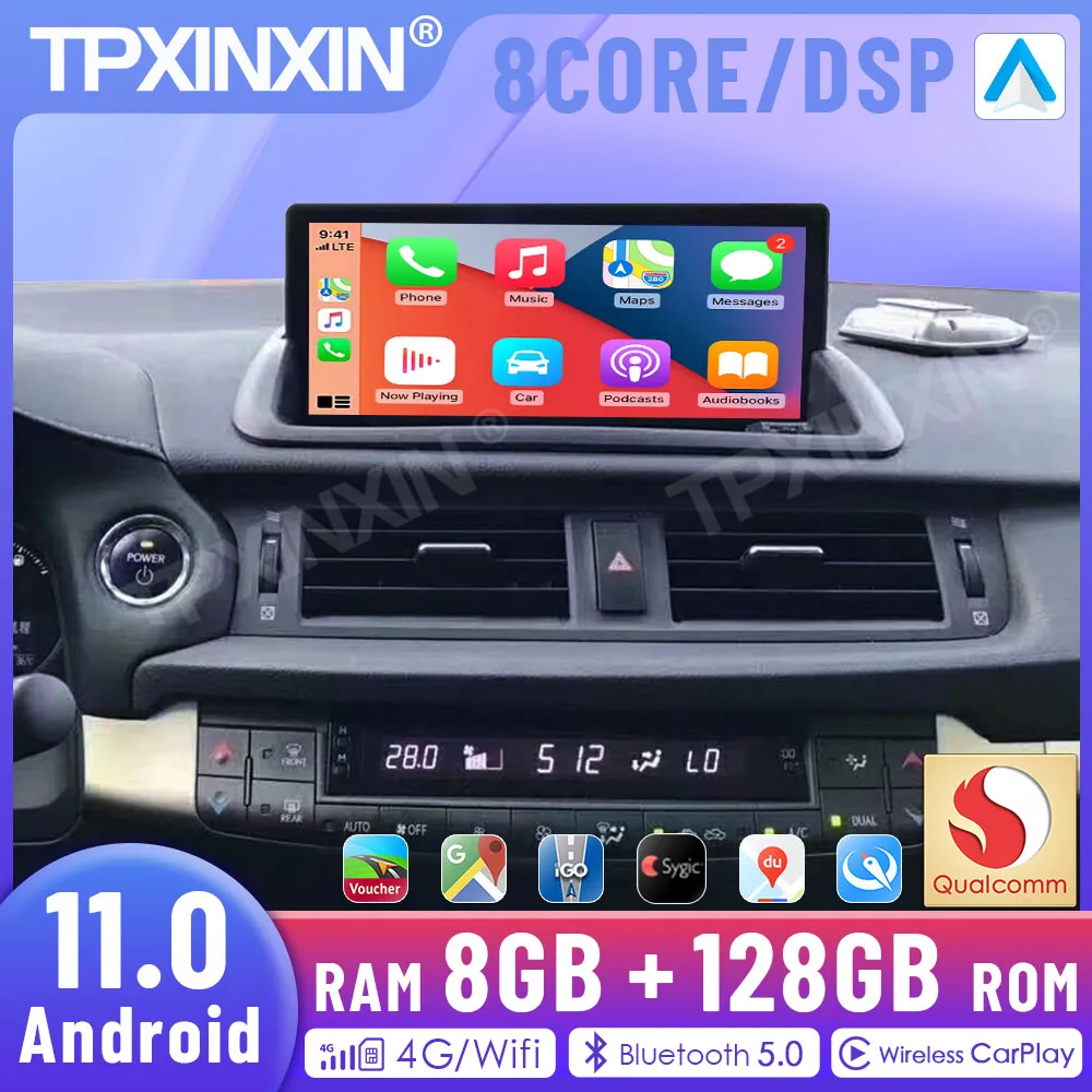 

Автомобильный радиоприемник 10,25 дюйма для Lexus CT200 2010 + Android 11 навигация мультимедийный плеер сенсорный экран DSP автомобильное стерео головное устройство
