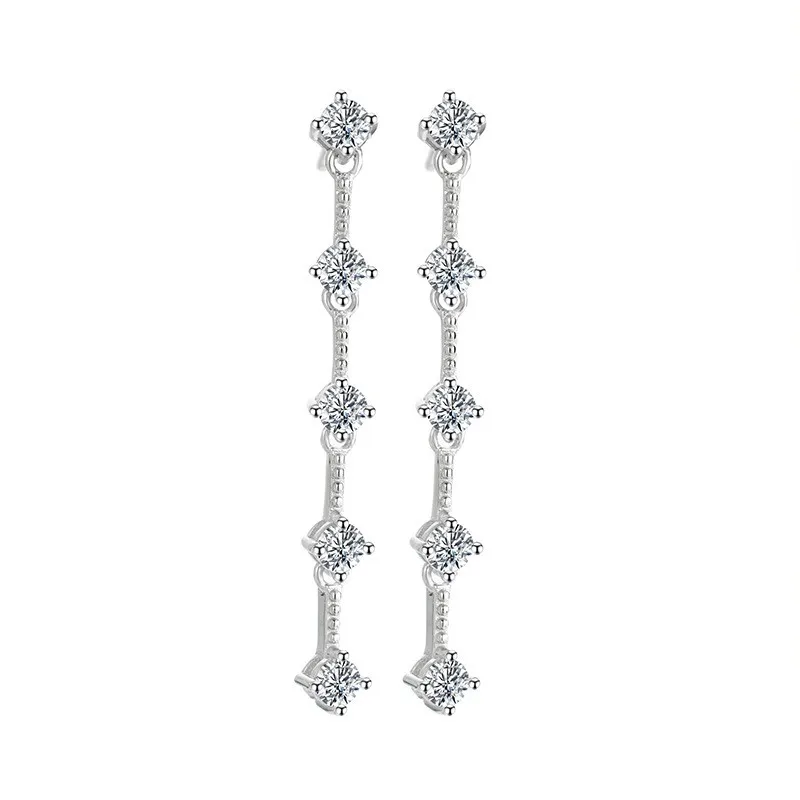 

ZHESHIYUAN Lefei модный тренд Классический роскошный набор бриллиантов с муассанитом длинные серьги-кисточки для очаровательных женщин серебро 925 пробы ювелирные изделия в подарок