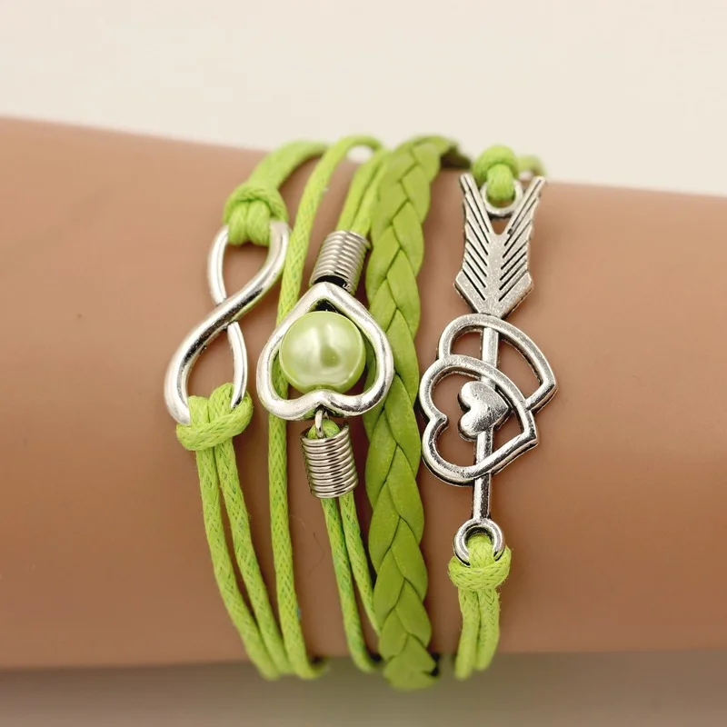

2022 Handmade Leather Bracelets for Women Vintage Wrap Heart Charm Bracelet Friendship Fashion Jewelry Accessories New