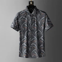 summer shirt men causal shirts luxurious shirt male summer short sleeve blouse slim fit business tops fashion pattern