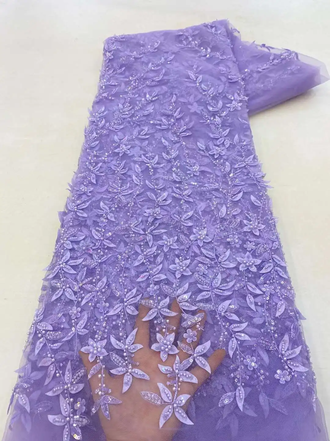 

Luxurious African Sequins Beaded Groom Tulle lace Fabric 2023 High Quality Embroidery French Mesh Tulle Lace For Party Dress