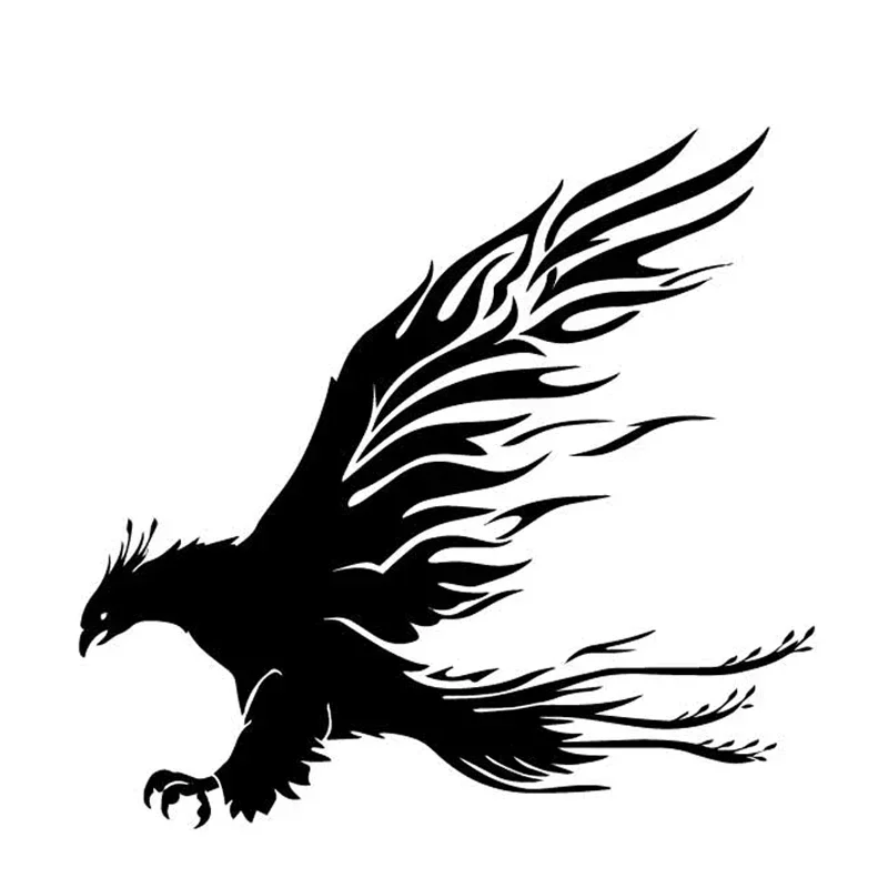 

Красивая модная Автомобильная наклейка TXCT с рисунком Феникса, Декоративная Виниловая наклейка на бампер с царапинами черного/серебряного цвета, 10 см