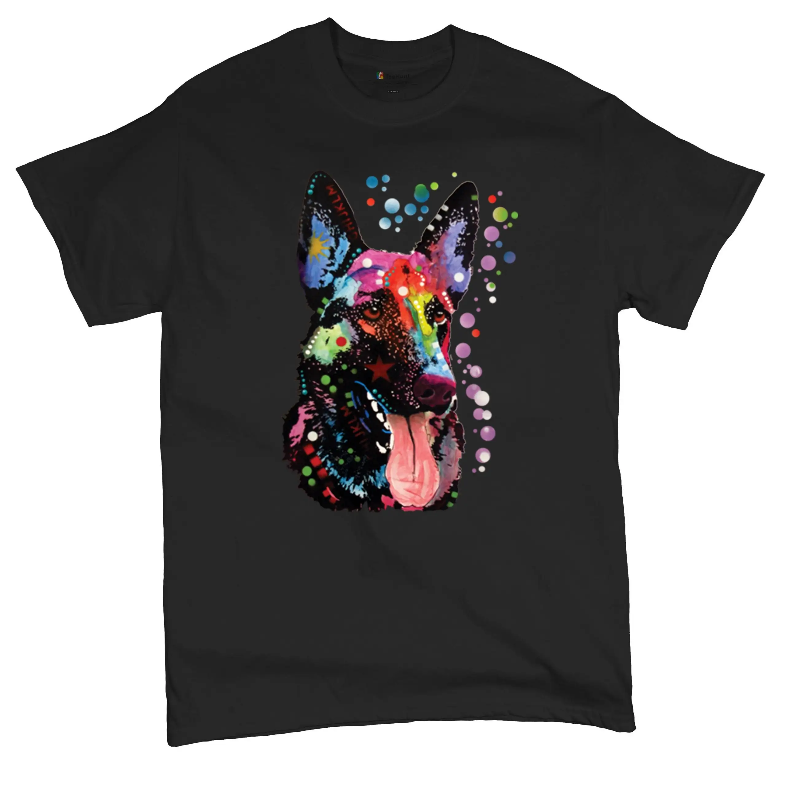 Dean Russo немецкая овчарка красочная неоновая собака лучший друг футболка пушистый