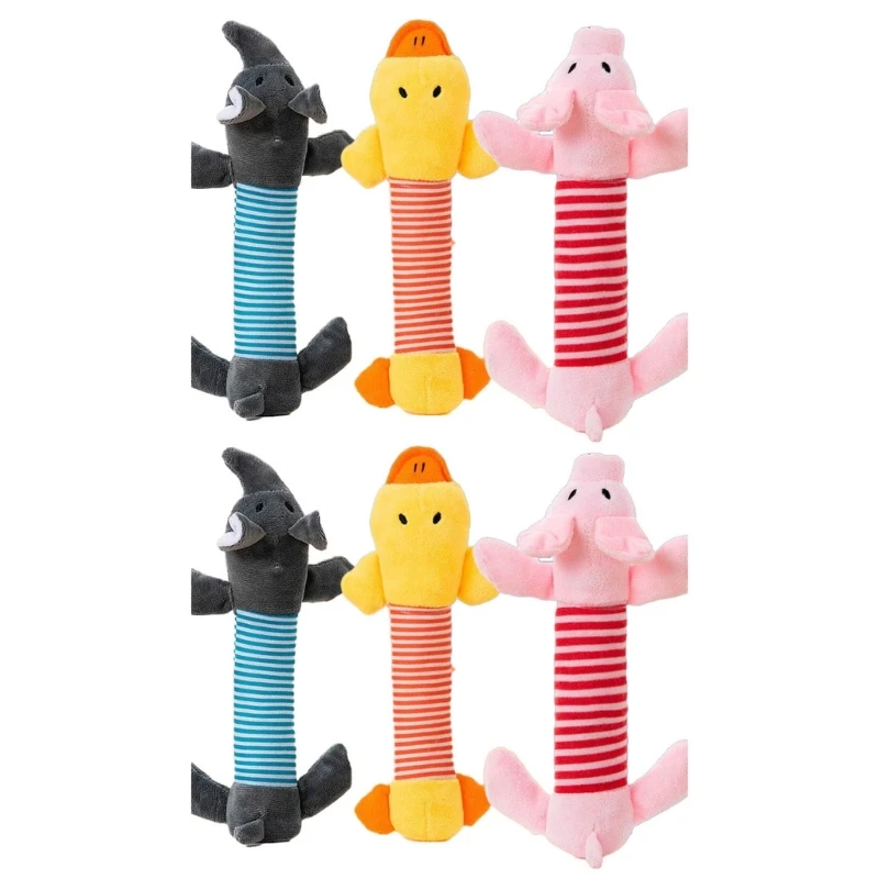 

P82E 6 Pack Plush Squeak Toy for Dogs Stuffed Animal Dog Chew Toy for Small Dogs
