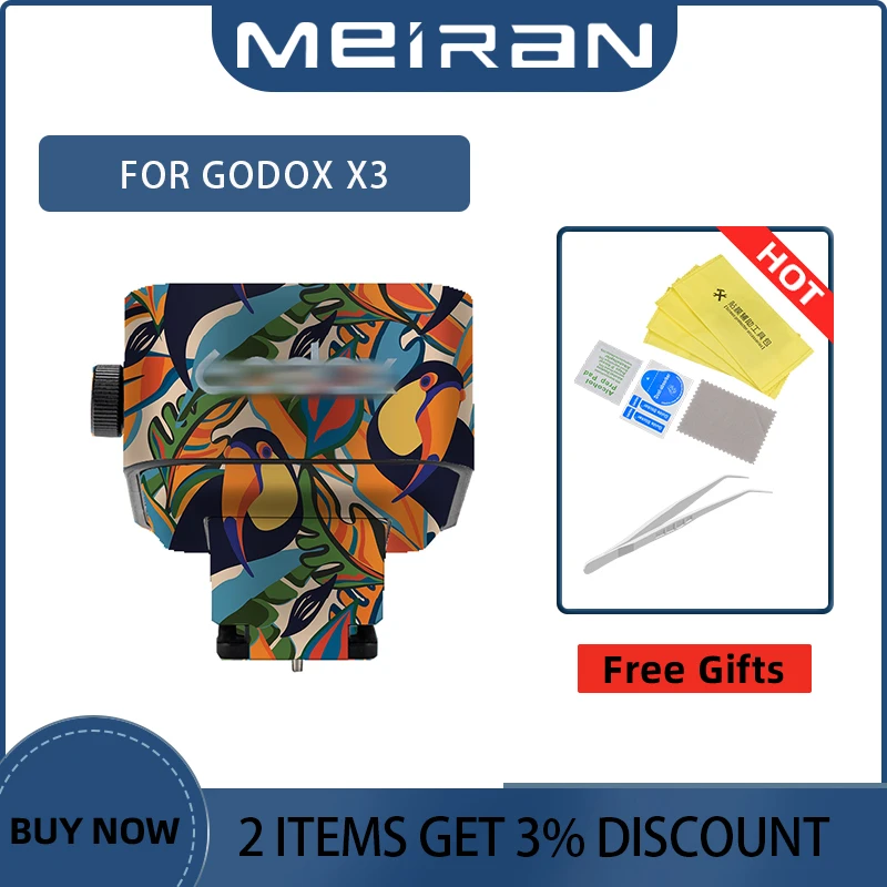 Lampa błyskowa do aparatu naklejka ochronna na korpus płaszcz odporny zarysowania zużycie dla GODOX X3 X 3 folia owijania skóry