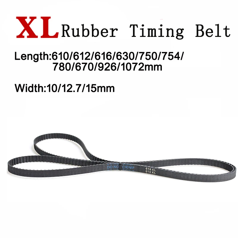 

XL Timing Belt Trapezoidal Tooth Rubber Synchronous Drive Belts Width 10/12.7/15mm C=610/612/616/630/750/754/780/670/926/1072mm
