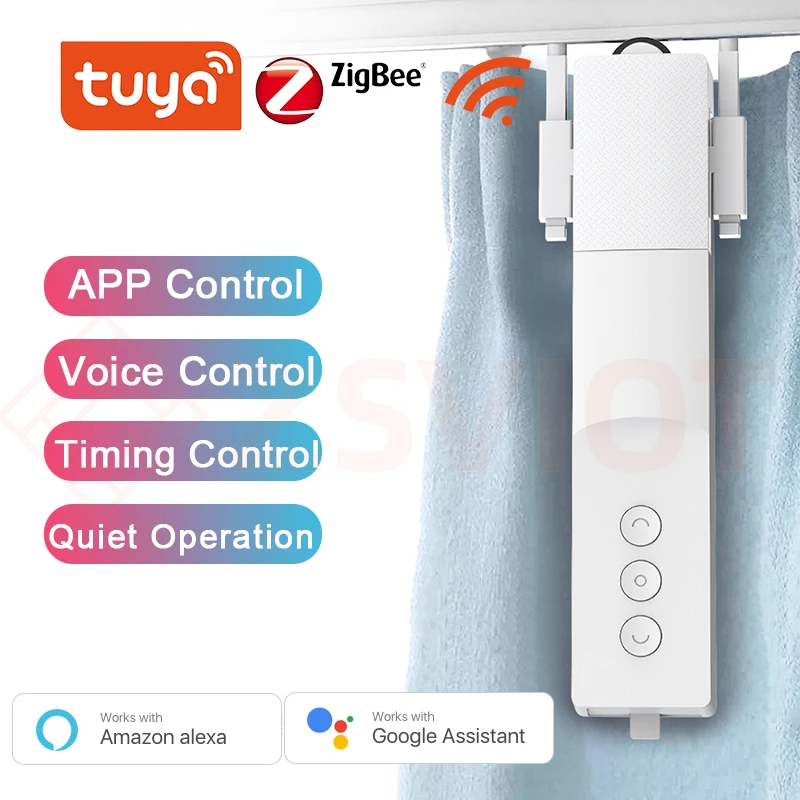 

Tuya WiFi/Zigbee Smart Curtain Driver Robot For Roman I Type U Type Curtains Track Alexa Google Home Control Smart life App