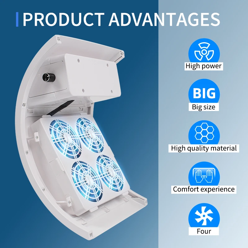 Мощный пылесос для ногтей COMNAIL 80 Вт 4 вентилятора оборудование маникюрного салона