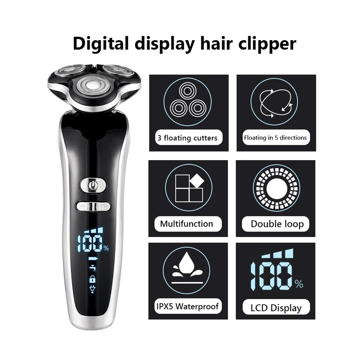 

Men'S Electric Shaver 4D Electric Beard Trimmer USB Rechargeable Professional Hair Clipper Hair Clipper Adult Shave Men