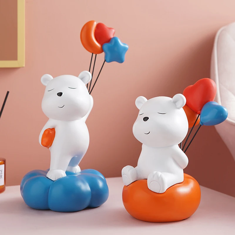 

Balloon Bear Figurines Creative Animal Model Cartoon Home Decoration Bedroom Decor Kids Birthday Gifts Christmas Decorations