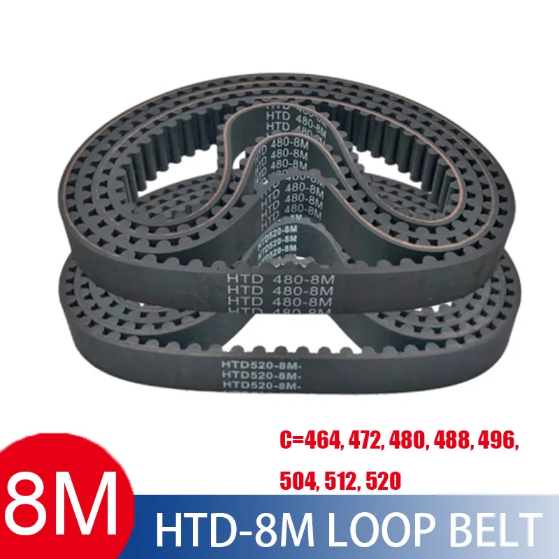 

HTD 8M Synchronous Belt C=464/472/480/488/496/504/512/520mm width 15/20/25/30/40mm Teeth 58 59 60 61 62 HTD8M Timing Belt 520-8M