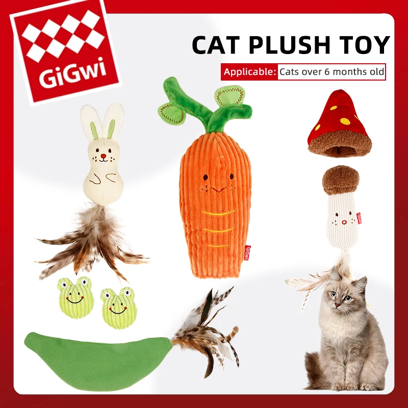 

GiGwi Cats Product Integrating Animals and Plants Into One Series Interactive Pets Cat Toy Molars Plush Toy Accessories Cat Toys