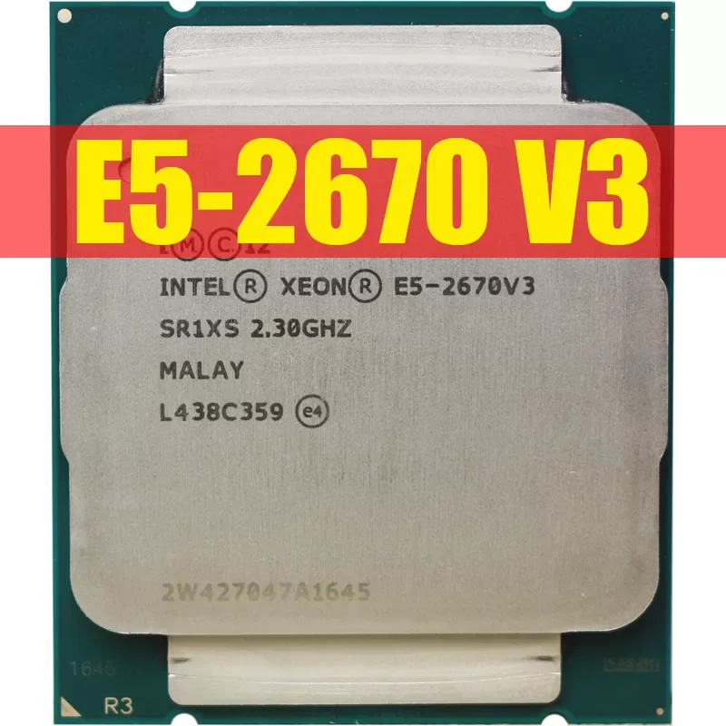 

NEW2023 Intel Xeon CPU official version E5-2670V3 SR1XS X99 2.30GHZ 30M 12-CORES E5 2670 E5-2670 V3 LGA2011-3 processor E5 2670V