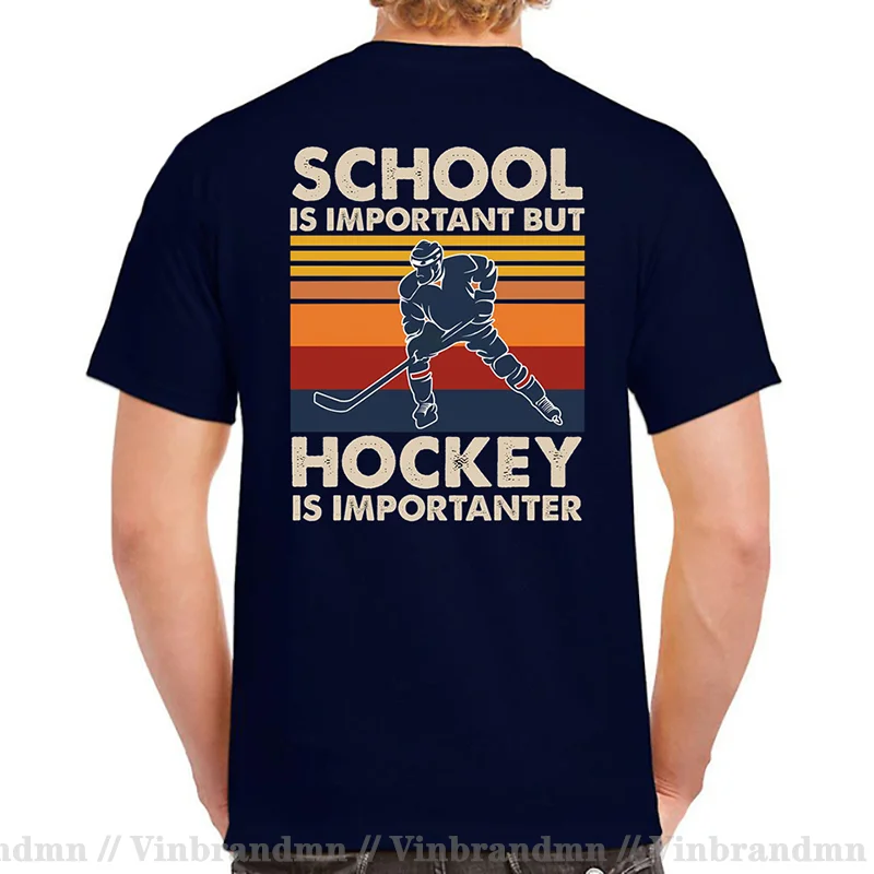 Школа важна но хоккей важнее футболка мужская уличная одежда с коротким рукавом