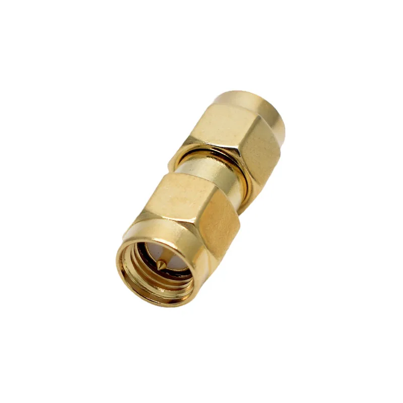 Lot 10pcs New Brass Connector Adapter SMA Male Plug to SMA Male Plug RF Coaxial Converter Straight Drop Shipping