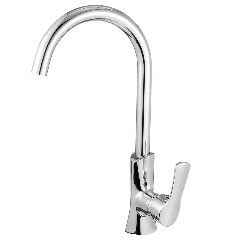 

1 Set Cold and Hot Water Faucet Splash-proof Rotating Gooseneck Faucet for Hotel