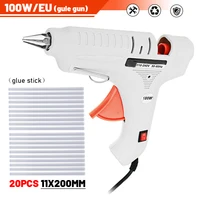 100w hot melt glue gun eu plug with 11mm glue stick temperature control industrial home craft diy adhesive heat gun repair tool