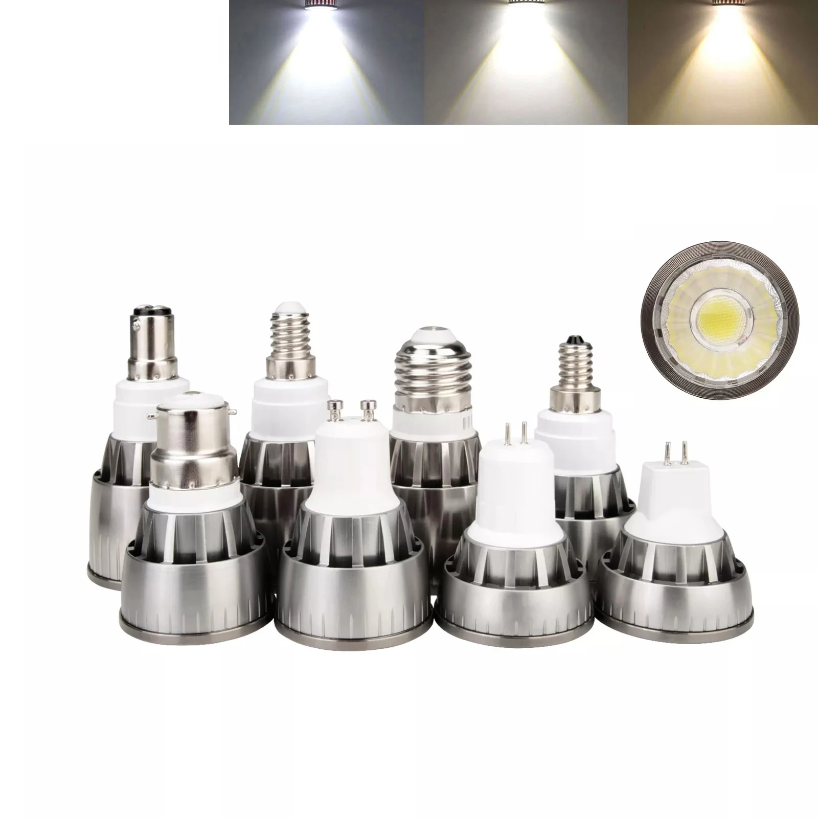 Регулируемый свет Cob - Led прожекторная лампочка комнатное освещение 45 220V 4000K
