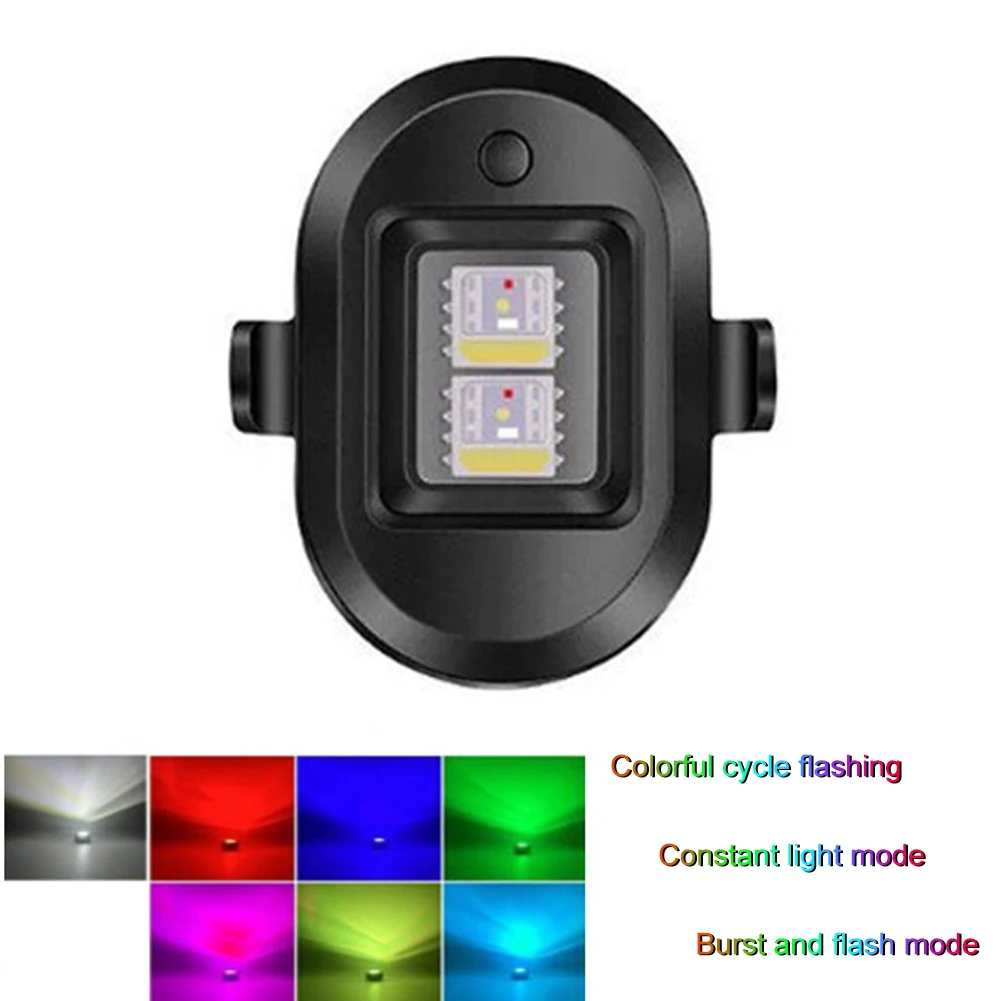 

Strobe Warning Light 7-color USB Rechargeable Aircraft LED Emergency Lights Drone Night Strobe Lamp Motorcycle Bike Accessories