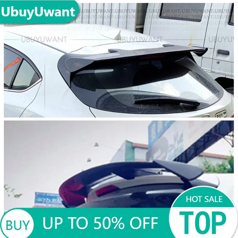 

Высококачественный АБС-материал для Hyundai Veloster 2012-2016, спойлер из углеродного волокна, вид на крышу хэтчбека, комплект аксессуаров для корпуса...