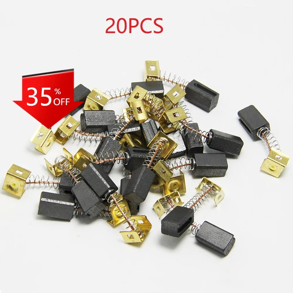 

Щетки угольные CD105,CD110,CD115,KG900, 20 шт., 6,4x7,9x12,5 мм для электродвигателей Bosch