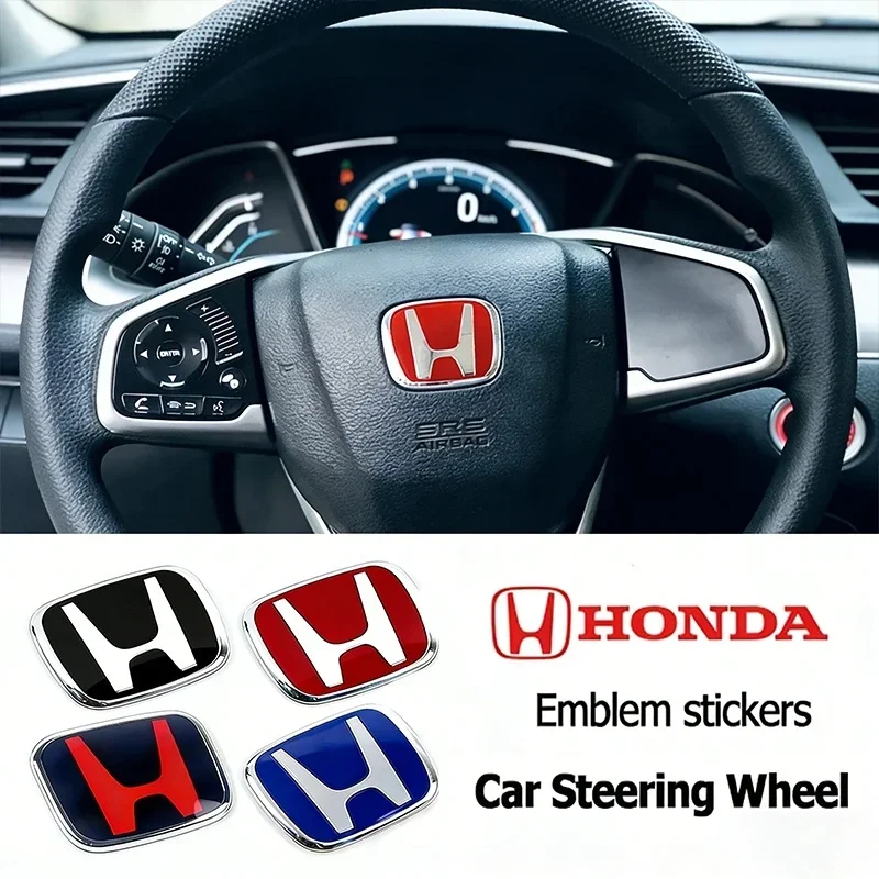 Фото Наклейка-эмблема на руль автомобиля для Honda Civic, CRV, Accord, Fit, Jazz, HRV, Vezel, City, Odyssey – Декоративный значок-стикер №2