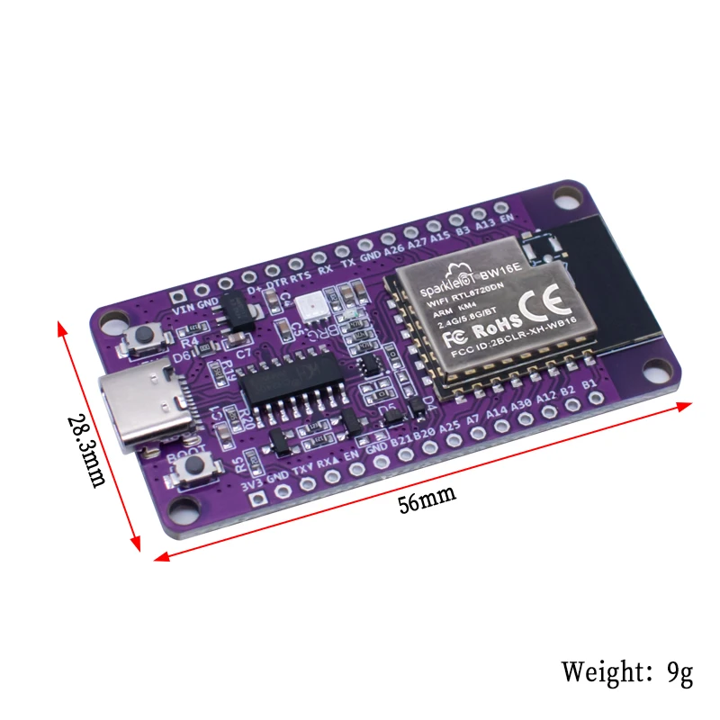 Фото RTL8720DN двухдиапазонный WiFi Bluetooth BLE модуль NICEMCU BW16 макетная плата с поддержкой arduino №2