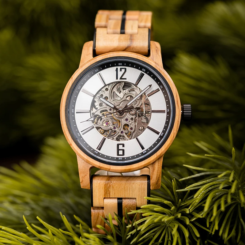 BOBO BIRD 2022 New Men's Automatic Mechanical Watches Wood & Stainless Steel Wrist Watch Relógio Mecânico Masculino Dropshipping