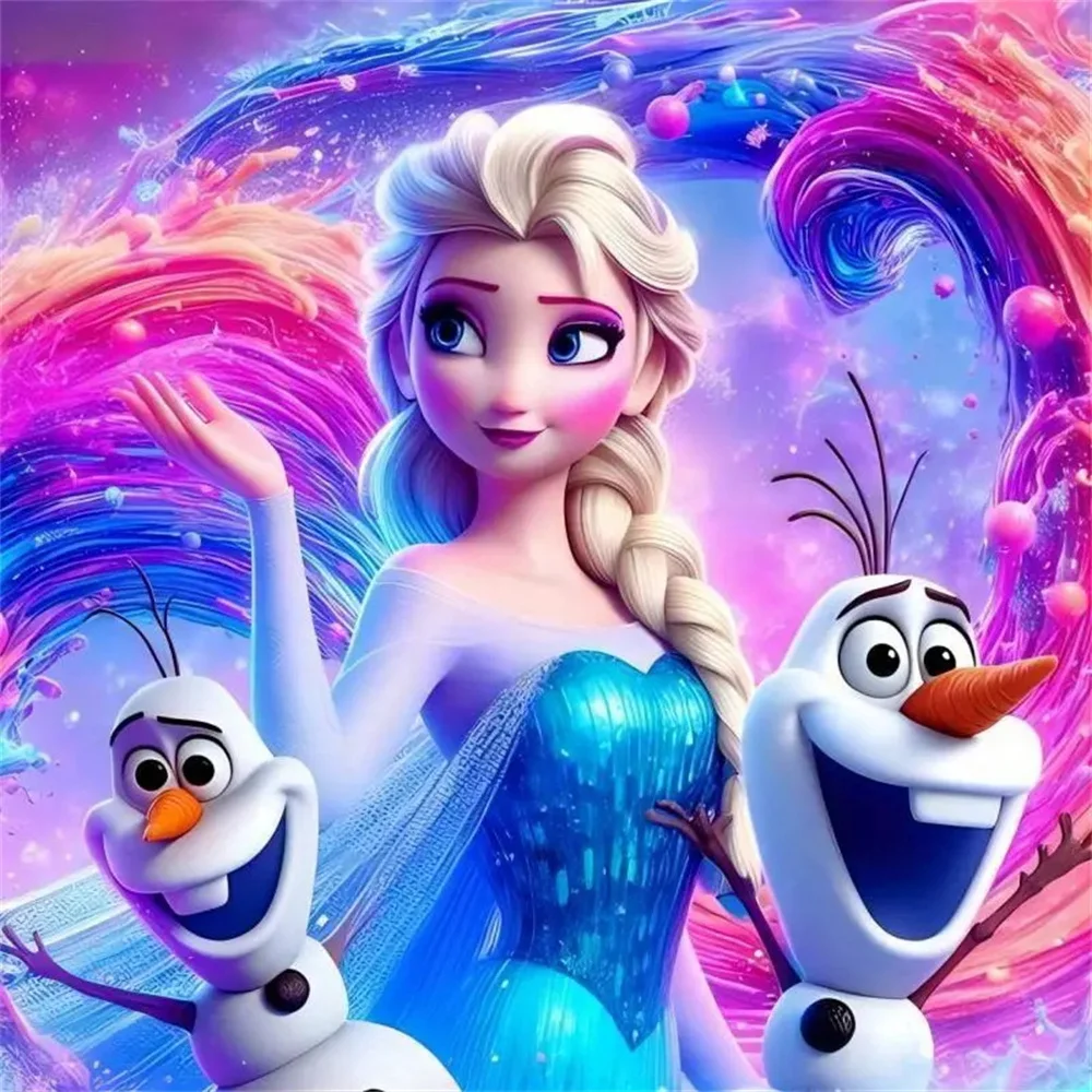 Набор Алмазной Живописи Disney Frozen 5D - Полная Круглая Дрель Elba Olaf Мультяшная Мозаика