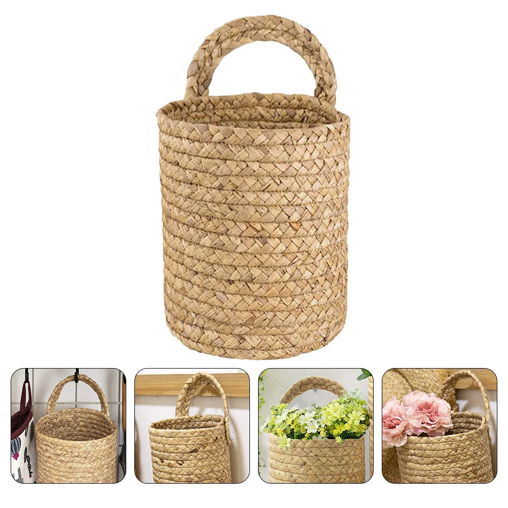 

Basket Hanging Rattan Wovenflower Storage Pot Wall Hand Seagrass Planter Wicker Bakset Organizer Garden Laundry Cube Hanger