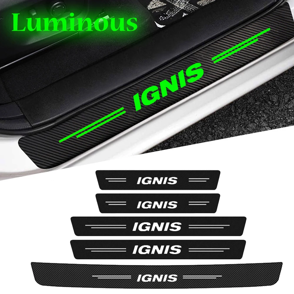 

Светящийся протектор порога автомобиля из углеродного волокна против царапин наклейки для Suzuki IGNIS багажник бампер полосы аксессуары