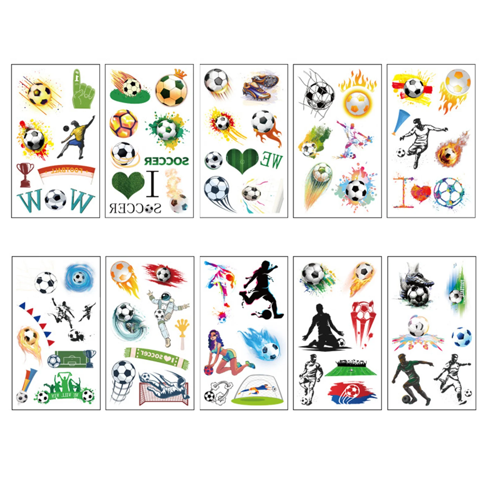 

Football Temporary Stickers 10pcs Football Face Stickers Waterproof Football Party Favor Supplies For Sports Games Birthday Part
