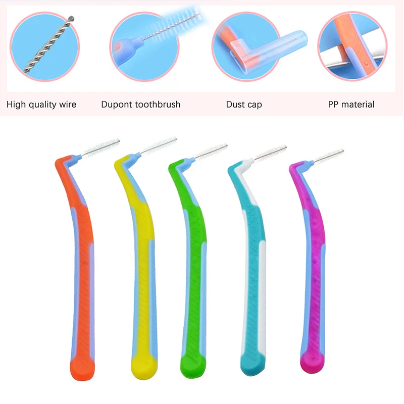 

5Pcs Oral Care L-Shaped Interdental Brush Toothpick Between Teeth Floss Toothpick Oral Care Tool