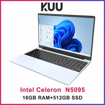 KUU YEPBOOK 15.6 Inch FHD Laptop 16GB RAM 512GB SSD Windows 11 Notebook Intel Celeron N5095 Office Backlit with Fingerprint