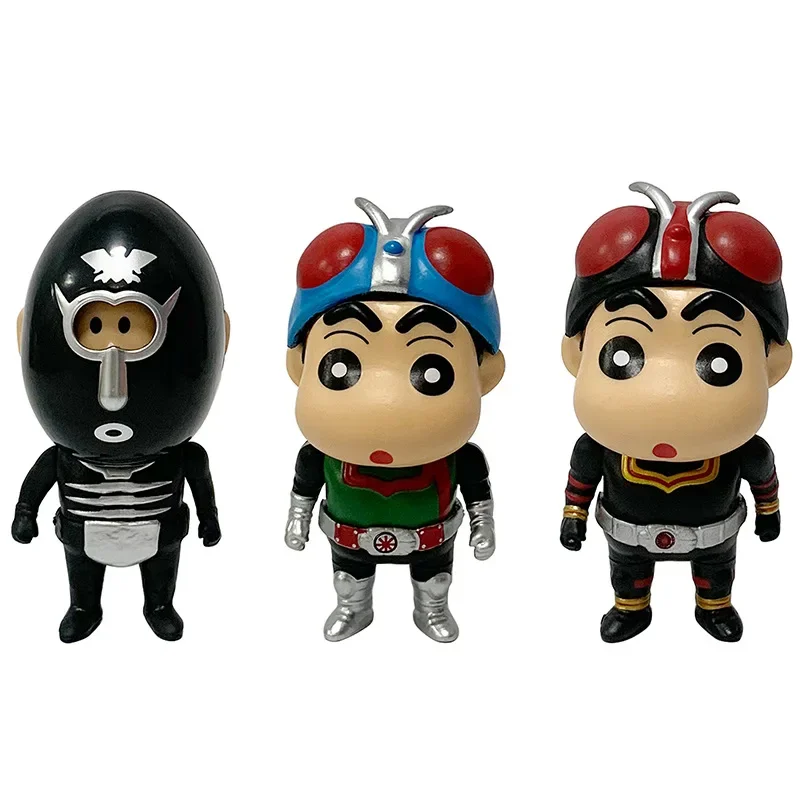 Экшн-фигурки Супермена Crayon Shin-chan Cos Kamen Rider 12 см ПВХ модель игрушки милые