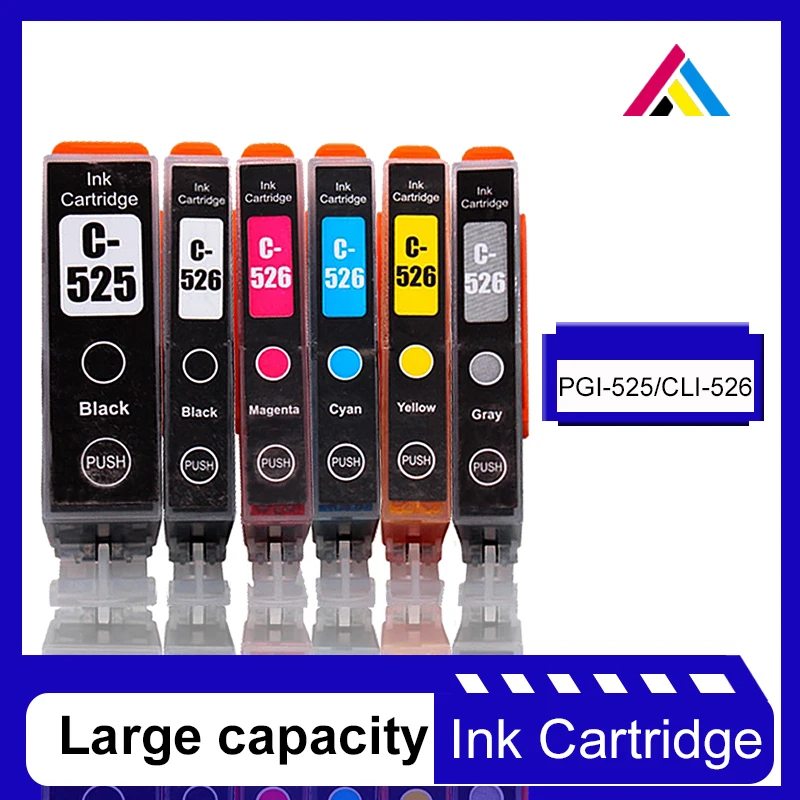 

For Canon PGI-525 CLI-526 Printer Cartridge Compatible For PGI525 526 PIXMA MG8150 6150 5250 MG8250 IP4850 IX6550 MX885 MX895